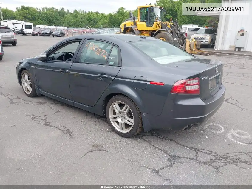 2007 Acura Tl 3.2 VIN: 19UUA66217A039941 Lot: 42570172