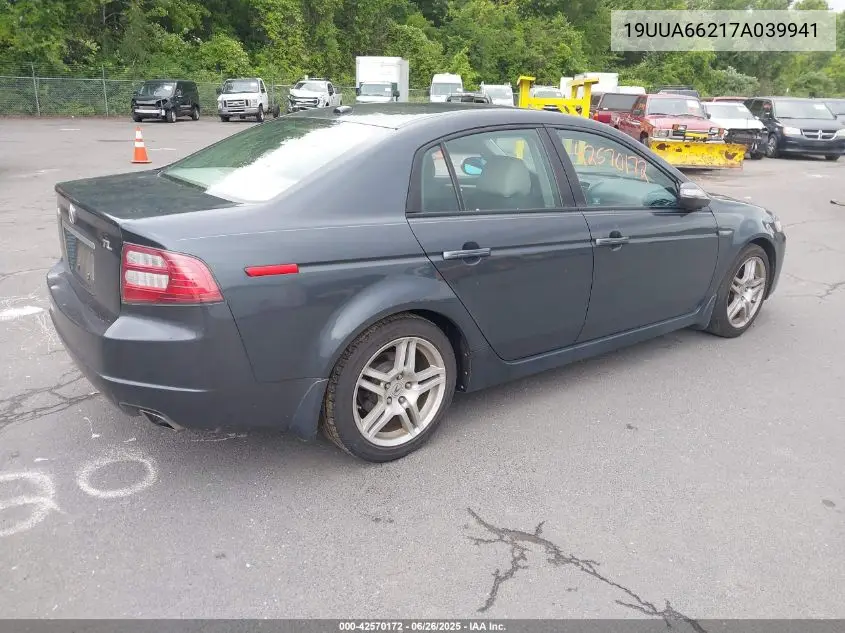 2007 Acura Tl 3.2 VIN: 19UUA66217A039941 Lot: 42570172