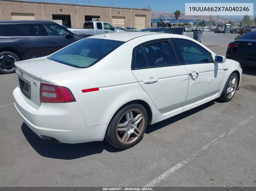 2007 Acura Tl 3.2 VIN: 19UUA662X7A040246 Lot: 42587877