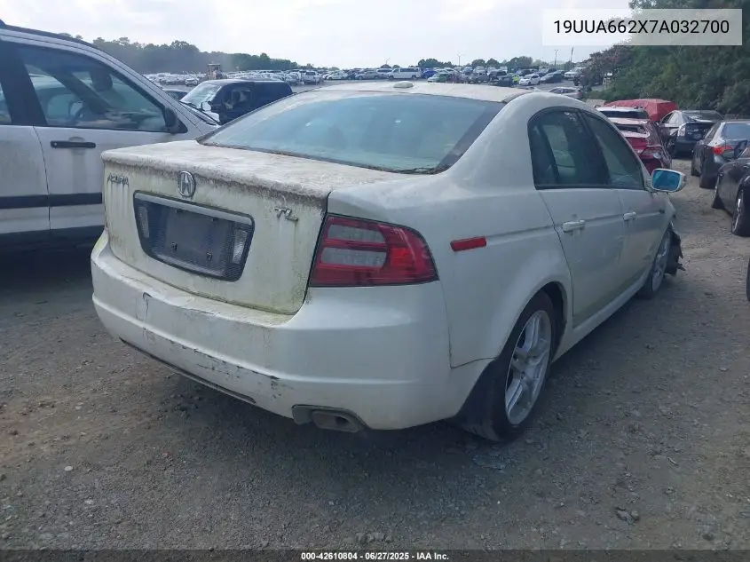 2007 Acura Tl 3.2 VIN: 19UUA662X7A032700 Lot: 42610804