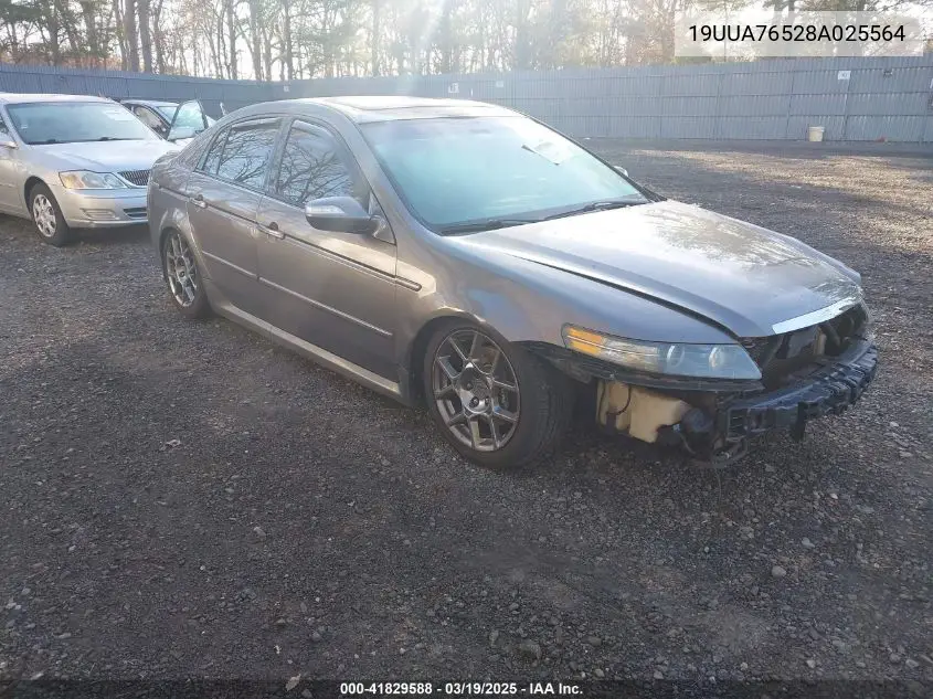 2008 Acura Tl Type S VIN: 19UUA76528A025564 Lot: 41829588
