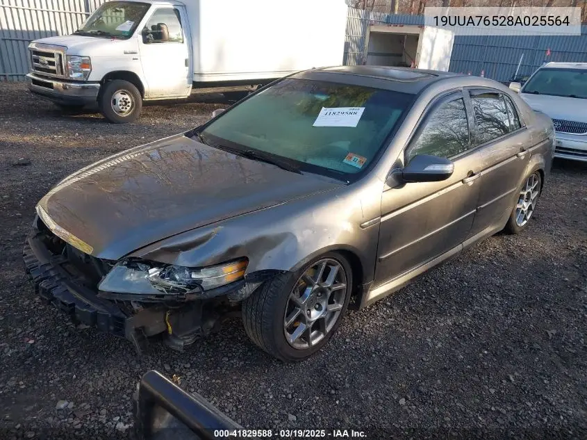 2008 Acura Tl Type S VIN: 19UUA76528A025564 Lot: 41829588