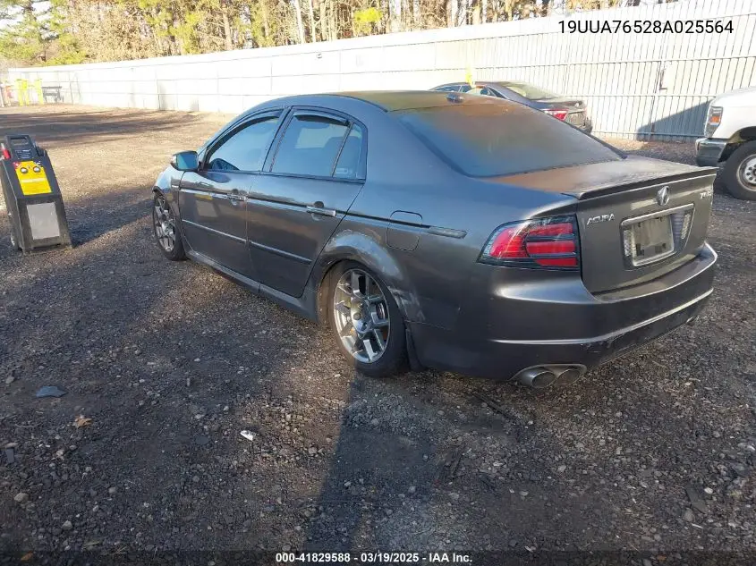 2008 Acura Tl Type S VIN: 19UUA76528A025564 Lot: 41829588