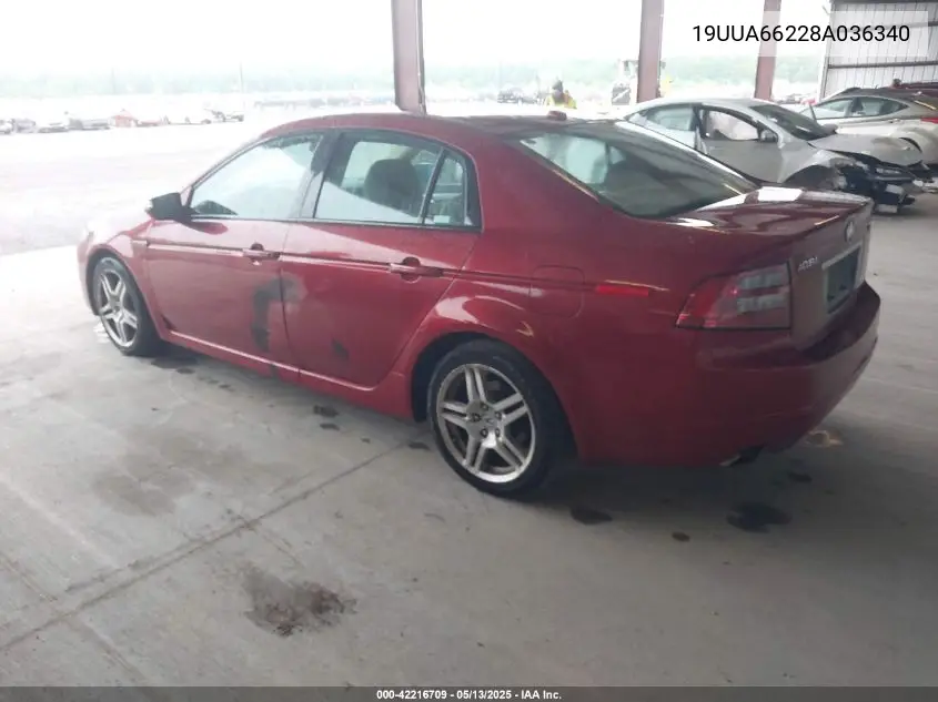 2008 Acura Tl 3.2 VIN: 19UUA66228A036340 Lot: 42216709