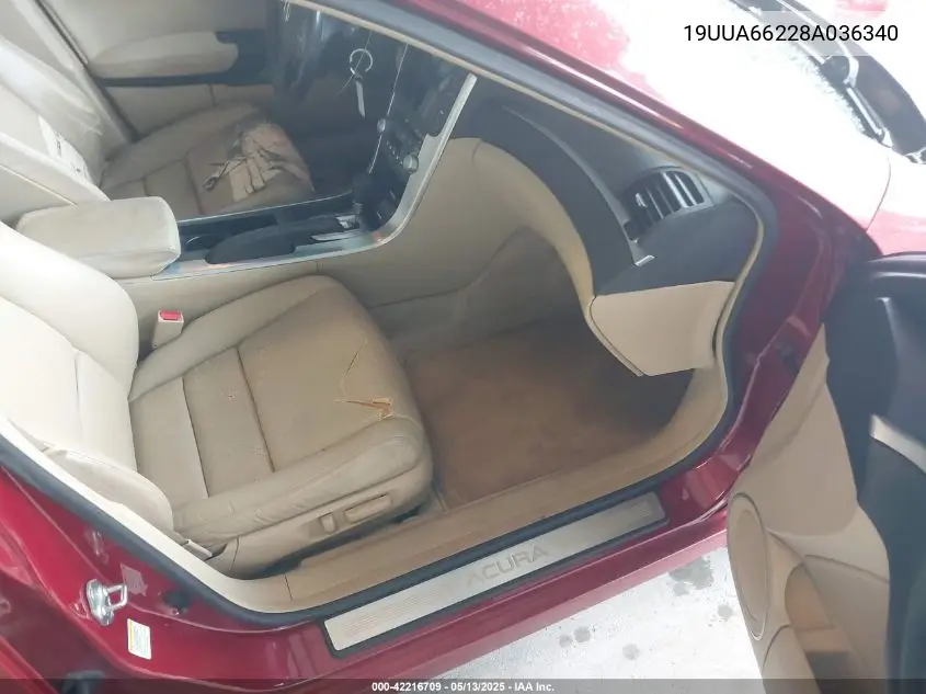 2008 Acura Tl 3.2 VIN: 19UUA66228A036340 Lot: 42216709