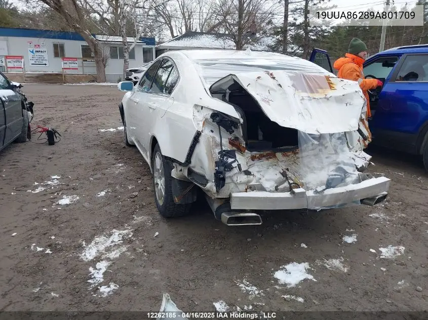 2009 Acura Tl VIN: 19UUA86289A801709 Lot: 12262185