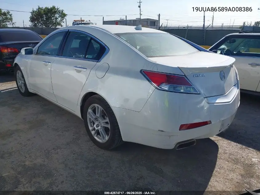 2009 Acura Tl 3.5 VIN: 19UUA86589A008386 Lot: 42574717