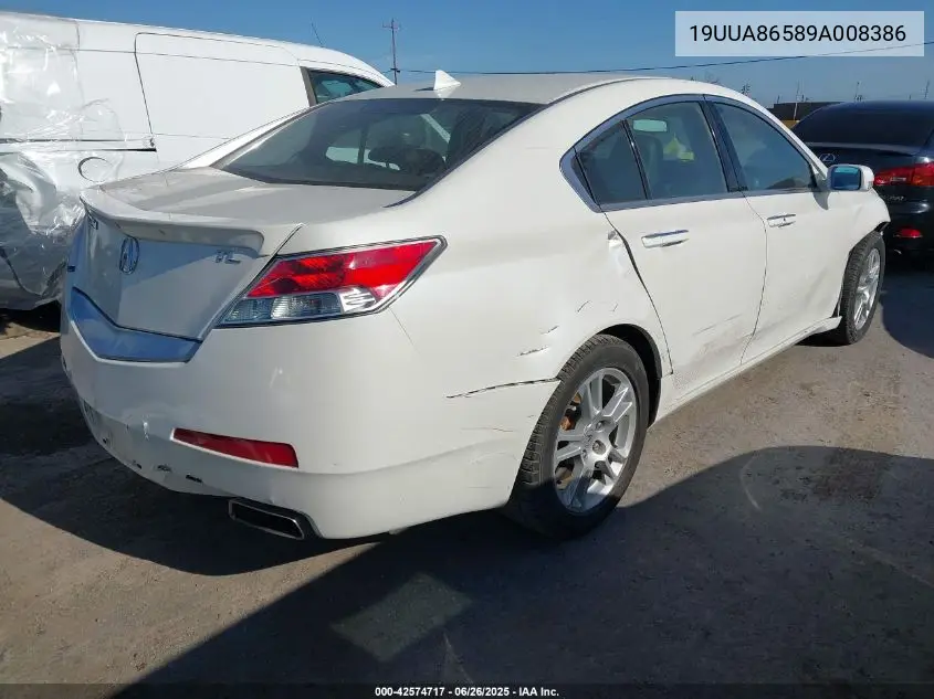 2009 Acura Tl 3.5 VIN: 19UUA86589A008386 Lot: 42574717