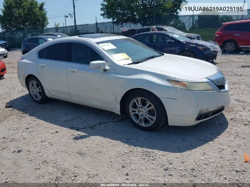 2009 Acura Tl 3.5 VIN: 19UUA86219A025195 Lot: 42589204