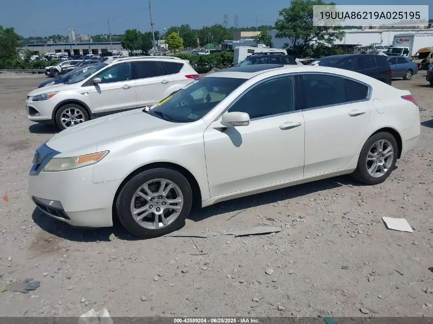 2009 Acura Tl 3.5 VIN: 19UUA86219A025195 Lot: 42589204
