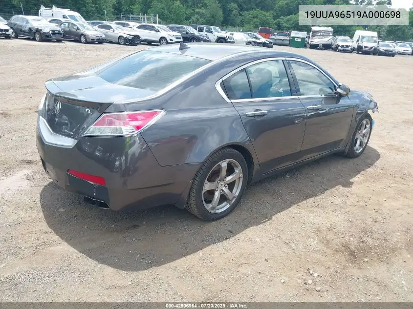 2009 Acura Tl 3.7 VIN: 19UUA96519A000698 Lot: 42806964
