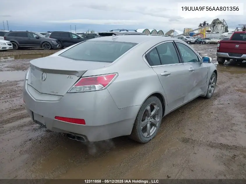 2010 Acura Tl VIN: 19UUA9F56AA801356 Lot: 12311858X