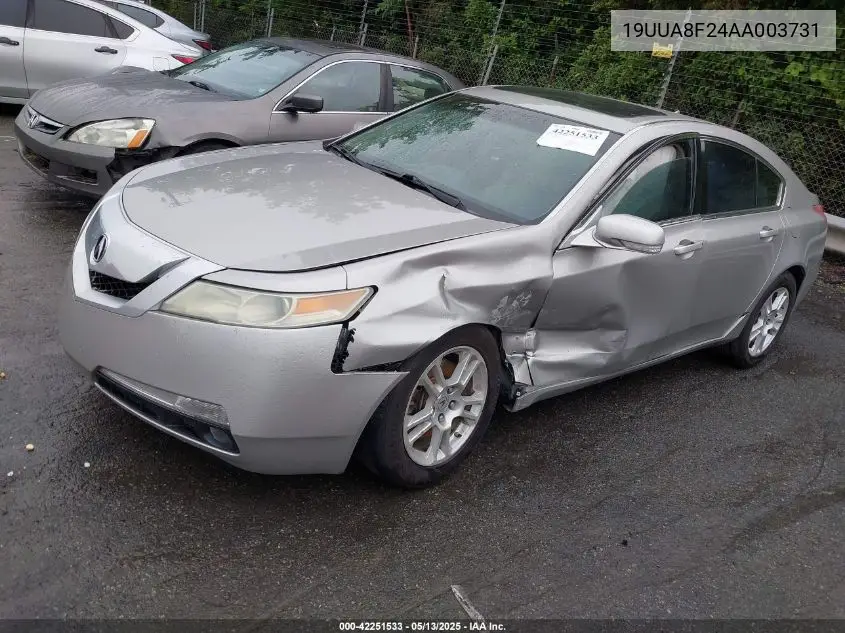 2010 Acura Tl 3.5 VIN: 19UUA8F24AA003731 Lot: 42251533