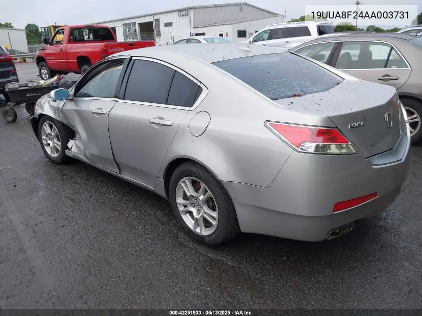 2010 Acura Tl 3.5 VIN: 19UUA8F24AA003731 Lot: 42251533