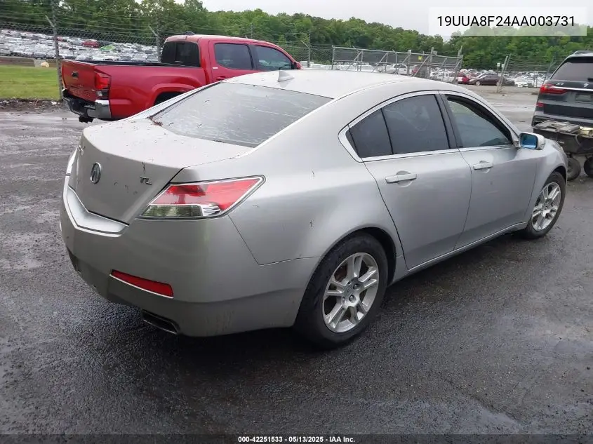 2010 Acura Tl 3.5 VIN: 19UUA8F24AA003731 Lot: 42251533