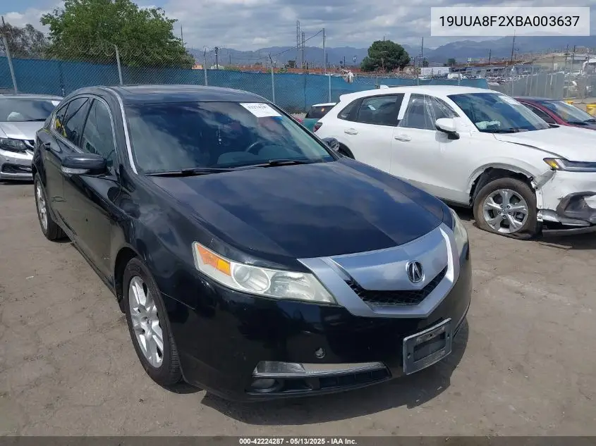 2011 Acura Tl 3.5 VIN: 19UUA8F2XBA003637 Lot: 42224287