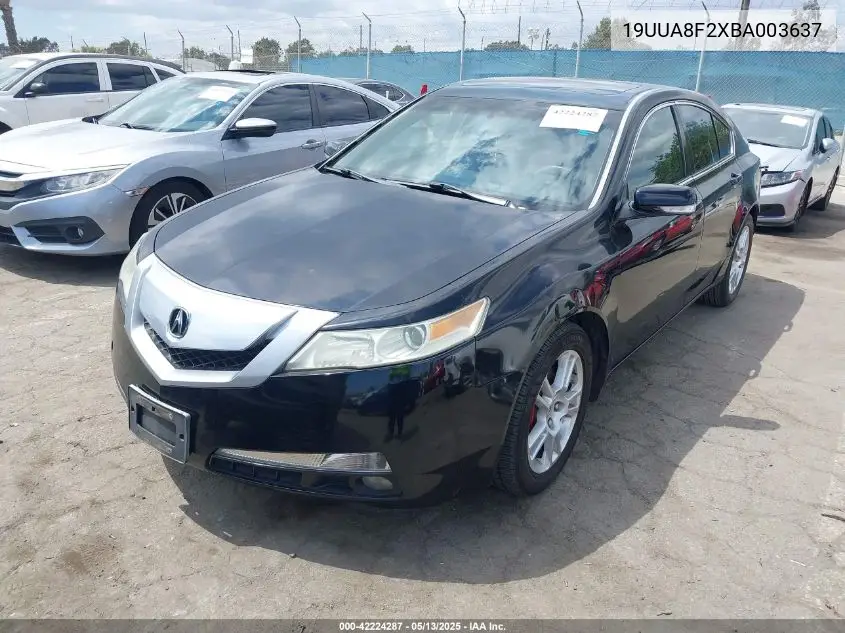 2011 Acura Tl 3.5 VIN: 19UUA8F2XBA003637 Lot: 42224287