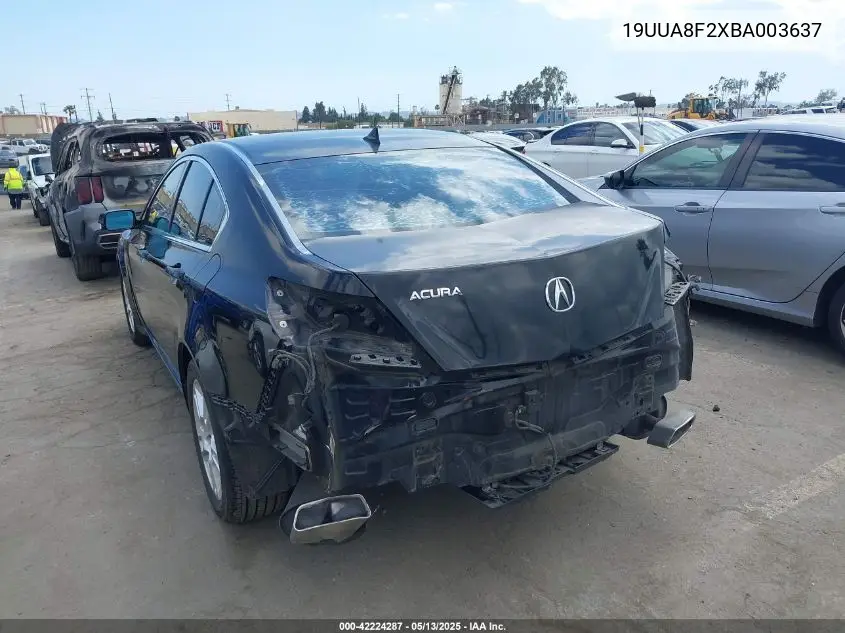 2011 Acura Tl 3.5 VIN: 19UUA8F2XBA003637 Lot: 42224287