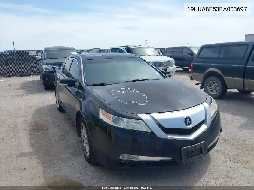 2011 Acura Tl 3.5 VIN: 19UUA8F53BA003697 Lot: 42268873
