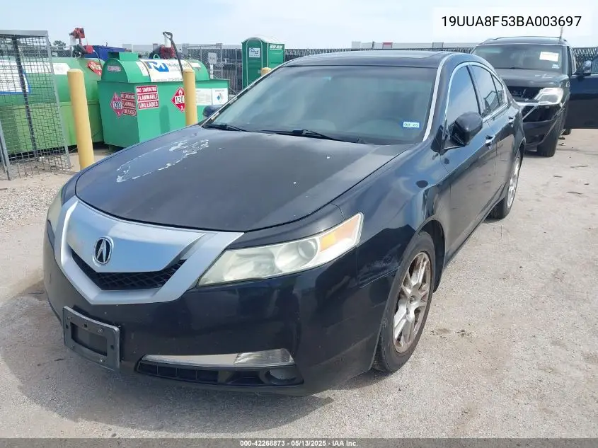 2011 Acura Tl 3.5 VIN: 19UUA8F53BA003697 Lot: 42268873