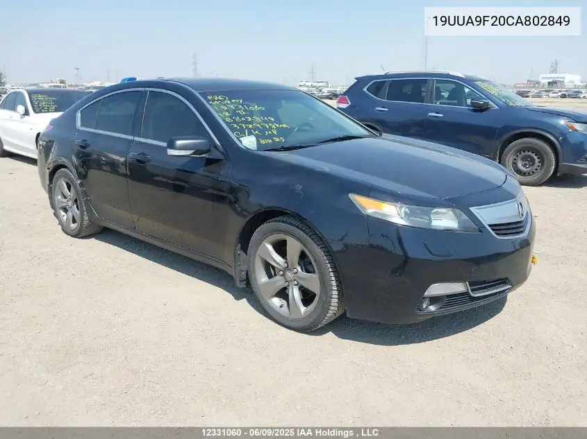 2012 Acura Tl VIN: 19UUA9F20CA802849 Lot: 12331060