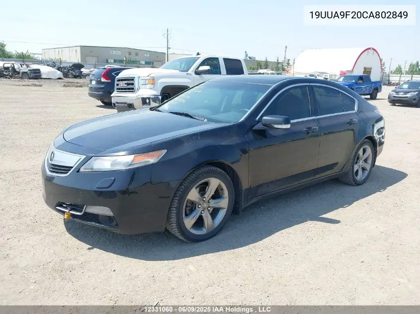 2012 Acura Tl VIN: 19UUA9F20CA802849 Lot: 12331060
