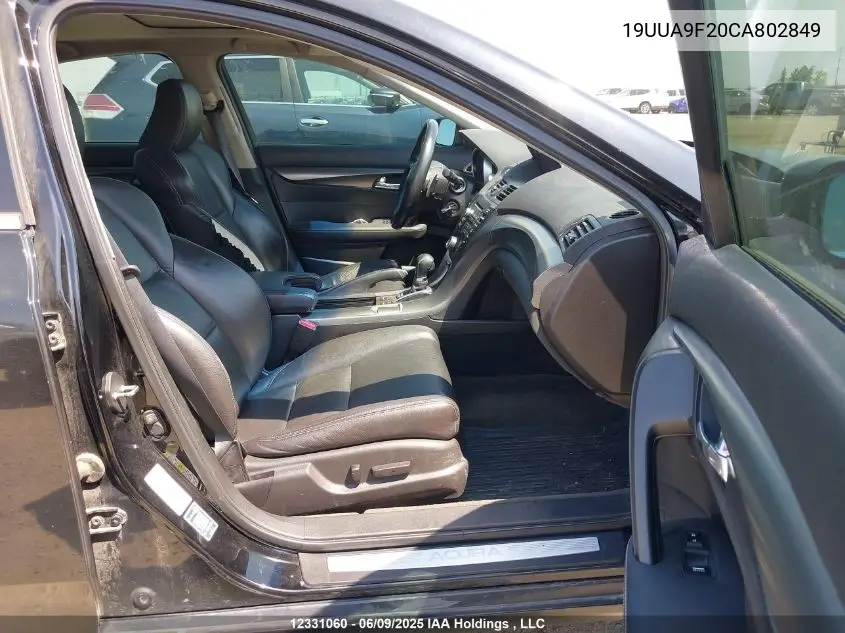 2012 Acura Tl VIN: 19UUA9F20CA802849 Lot: 12331060