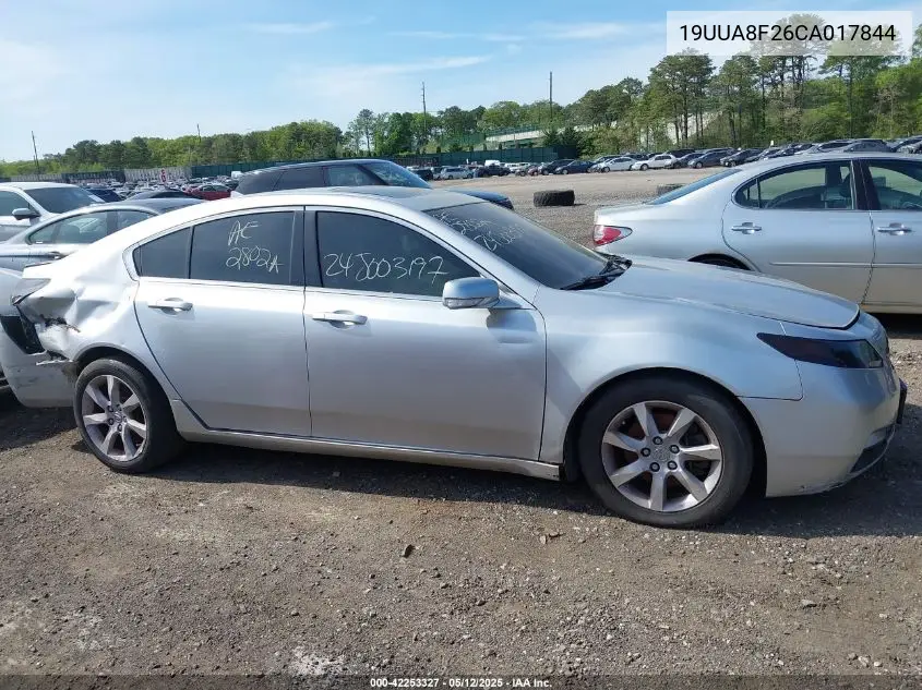 2012 Acura Tl 3.5 VIN: 19UUA8F26CA017844 Lot: 42253327