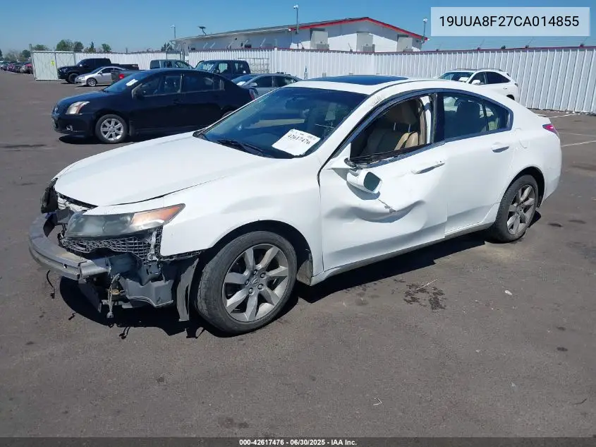 2012 Acura Tl VIN: 19UUA8F27CA014855 Lot: 42617476