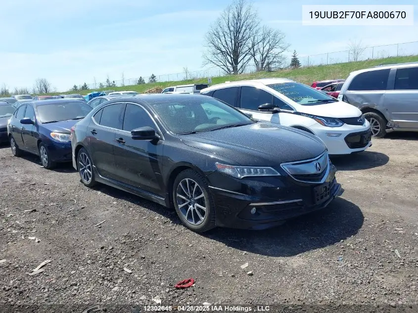 2015 Acura Tlx Advance VIN: 19UUB2F70FA800670 Lot: 12302645