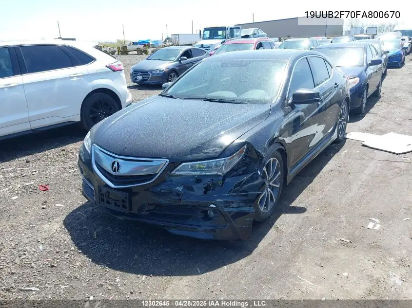 2015 Acura Tlx Advance VIN: 19UUB2F70FA800670 Lot: 12302645