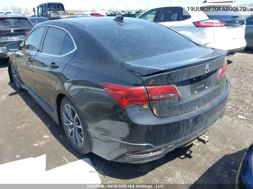 2015 Acura Tlx Advance VIN: 19UUB2F70FA800670 Lot: 12302645