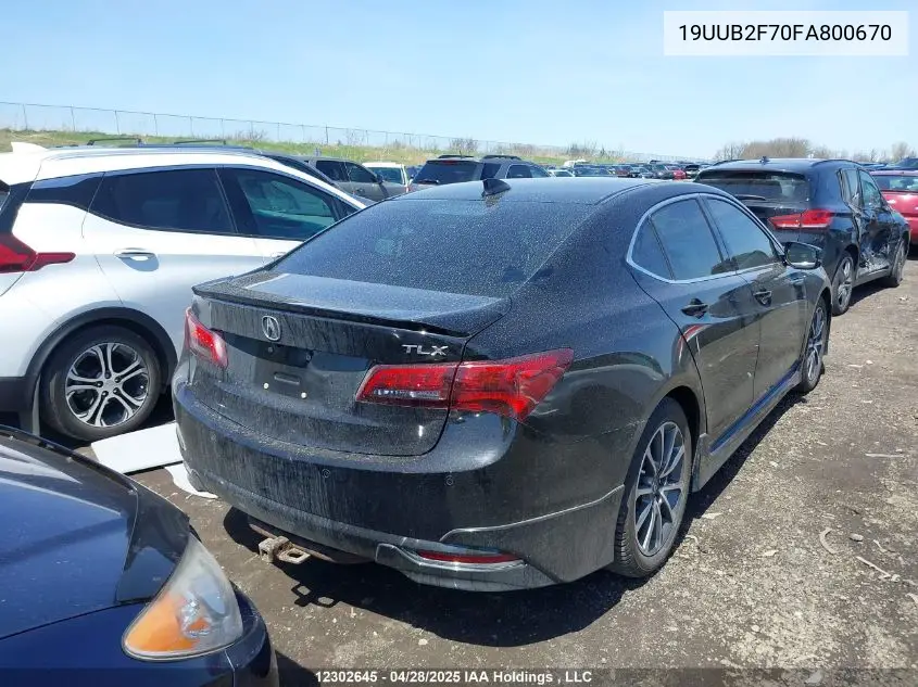 2015 Acura Tlx Advance VIN: 19UUB2F70FA800670 Lot: 12302645