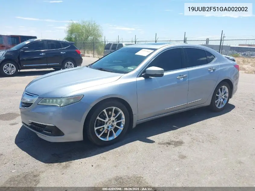 2016 Acura Tlx V6 Tech VIN: 19UUB2F51GA002002 Lot: 42597066