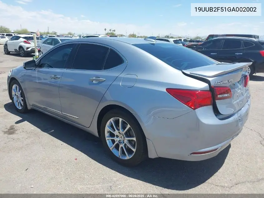 2016 Acura Tlx V6 Tech VIN: 19UUB2F51GA002002 Lot: 42597066