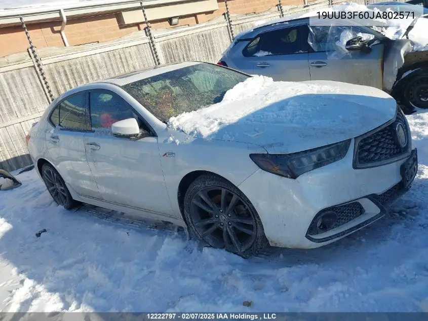 2018 Acura Tlx Tech+A/Tch+Ar VIN: 19UUB3F60JA802571 Lot: 12222797