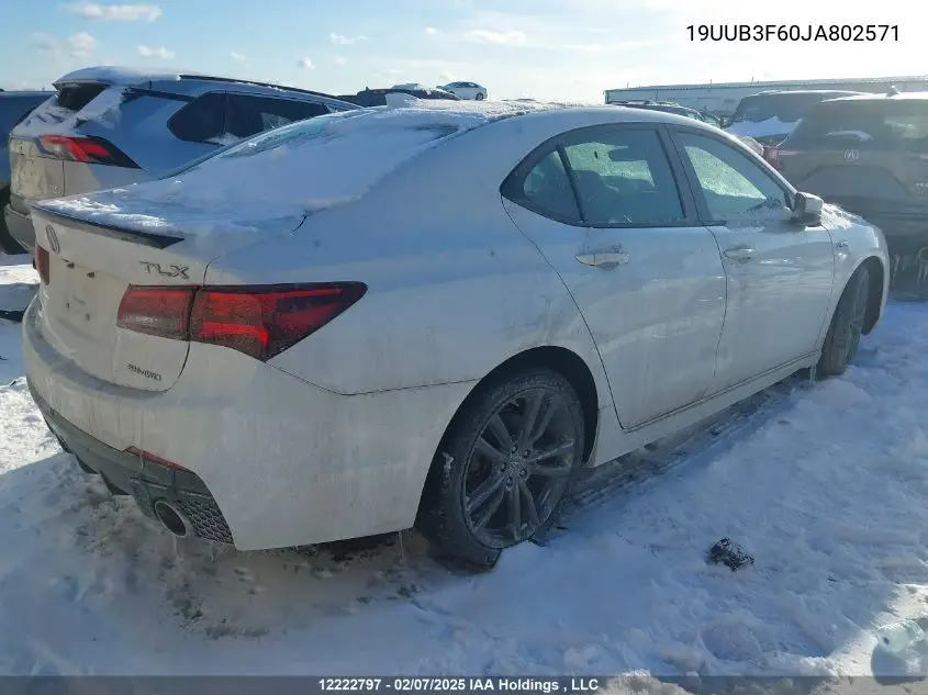 2018 Acura Tlx Tech+A/Tch+Ar VIN: 19UUB3F60JA802571 Lot: 12222797