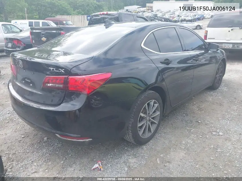 2018 Acura Tlx Tech Pkg VIN: 19UUB1F50JA006124 Lot: 42229785
