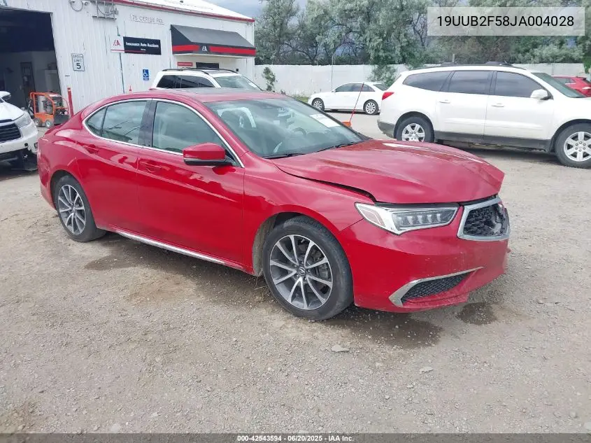 2018 Acura Tlx Tech Pkg VIN: 19UUB2F58JA004028 Lot: 42543594