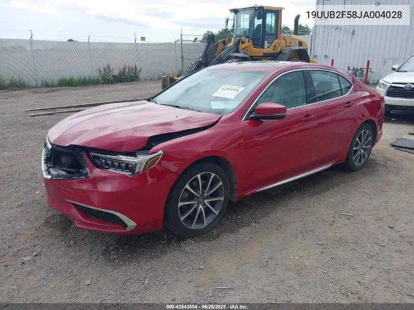 2018 Acura Tlx Tech Pkg VIN: 19UUB2F58JA004028 Lot: 42543594