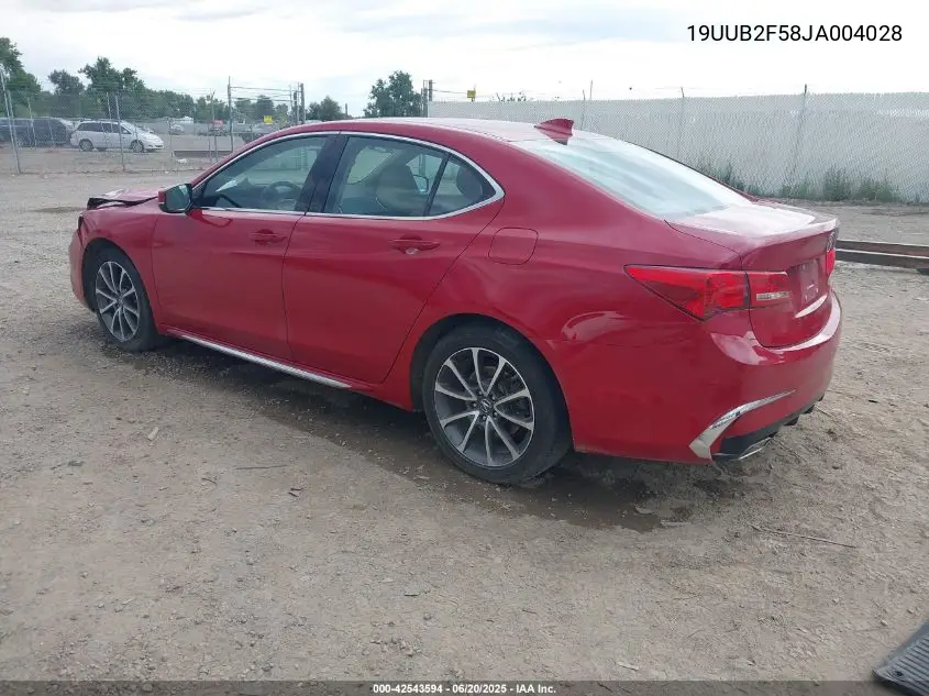 2018 Acura Tlx Tech Pkg VIN: 19UUB2F58JA004028 Lot: 42543594