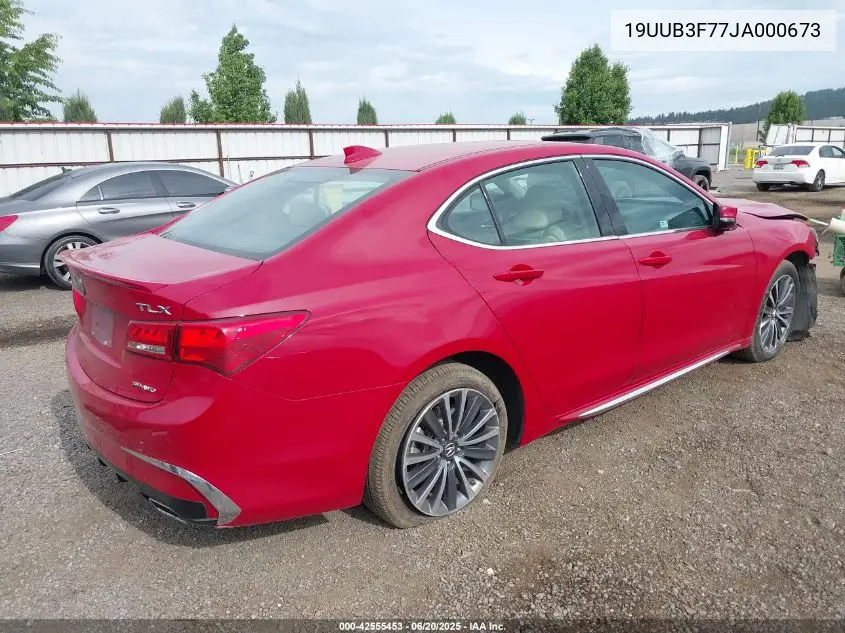 2018 Acura Tlx Advance Pkg VIN: 19UUB3F77JA000673 Lot: 42555453