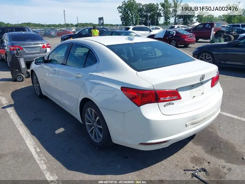 2018 Acura Tlx Tech Pkg VIN: 19UUB1F50JA002476 Lot: 42770719