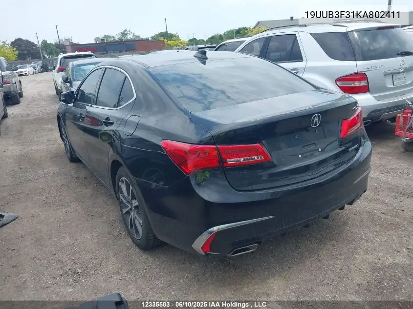 2019 Acura Tlx VIN: 19UUB3F31KA802411 Lot: 12335583X