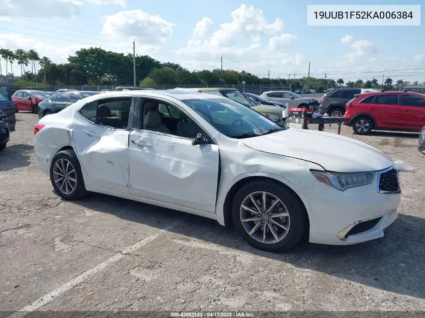 2019 Acura Tlx Tech Pkg VIN: 19UUB1F52KA006384 Lot: 42062152