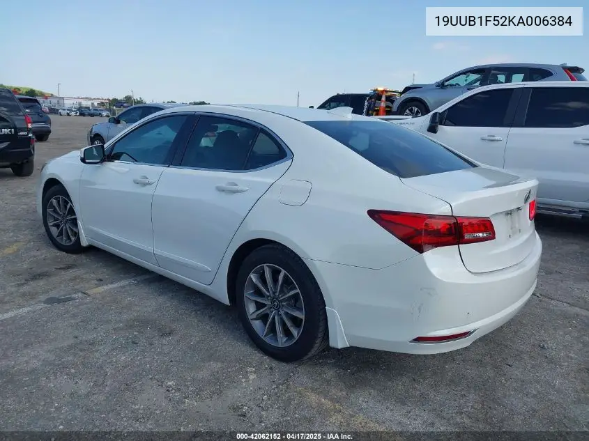 2019 Acura Tlx Tech Pkg VIN: 19UUB1F52KA006384 Lot: 42062152
