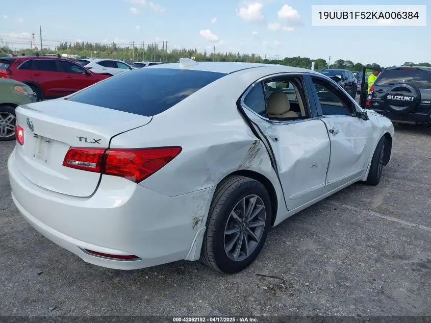 2019 Acura Tlx Tech Pkg VIN: 19UUB1F52KA006384 Lot: 42062152