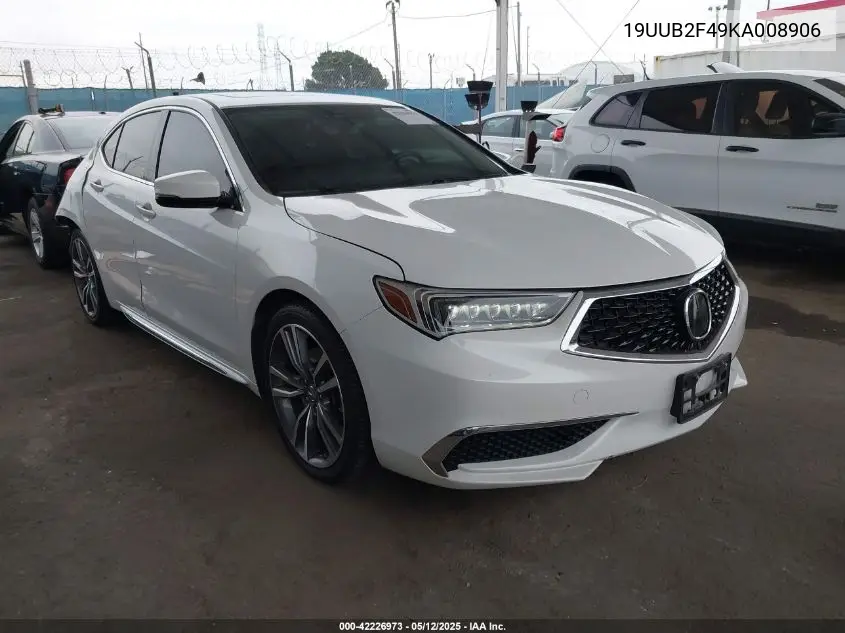 2019 Acura Tlx Tech Pkg VIN: 19UUB2F49KA008906 Lot: 42226973