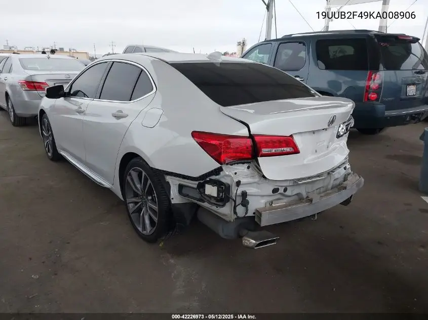 2019 Acura Tlx Tech Pkg VIN: 19UUB2F49KA008906 Lot: 42226973