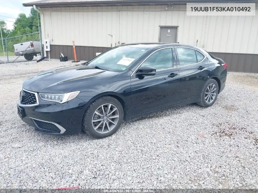2019 Acura Tlx Tech Pkg VIN: 19UUB1F53KA010492 Lot: 42247022